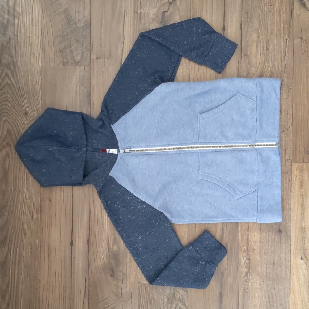 🍀NWOT🤐 Old Navy Blue Raglan Zip Hoodie, XS 5